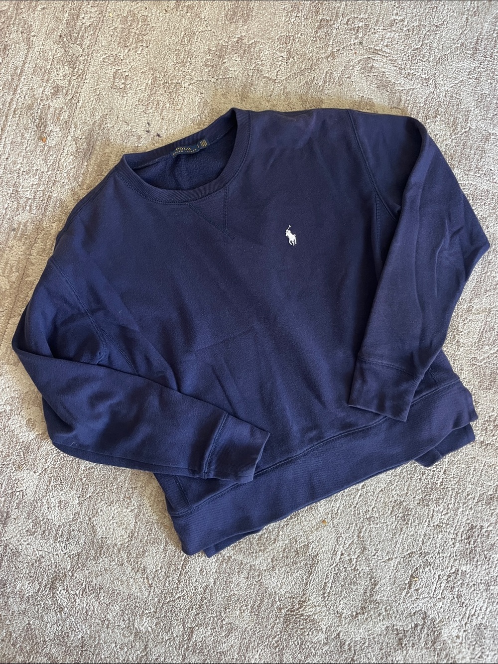 Polo by Ralph Lauren Navy Classic Crewneck Sweatshirt with Embroidered Pony -